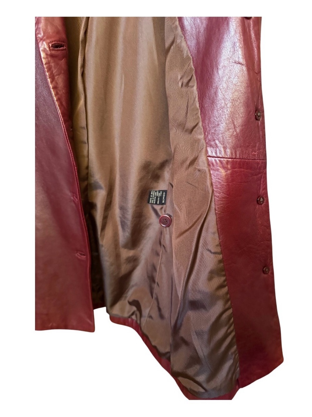 COACH Vintage 90’s 2YK Burgundy Leather Jacket - Picture 9 of 10